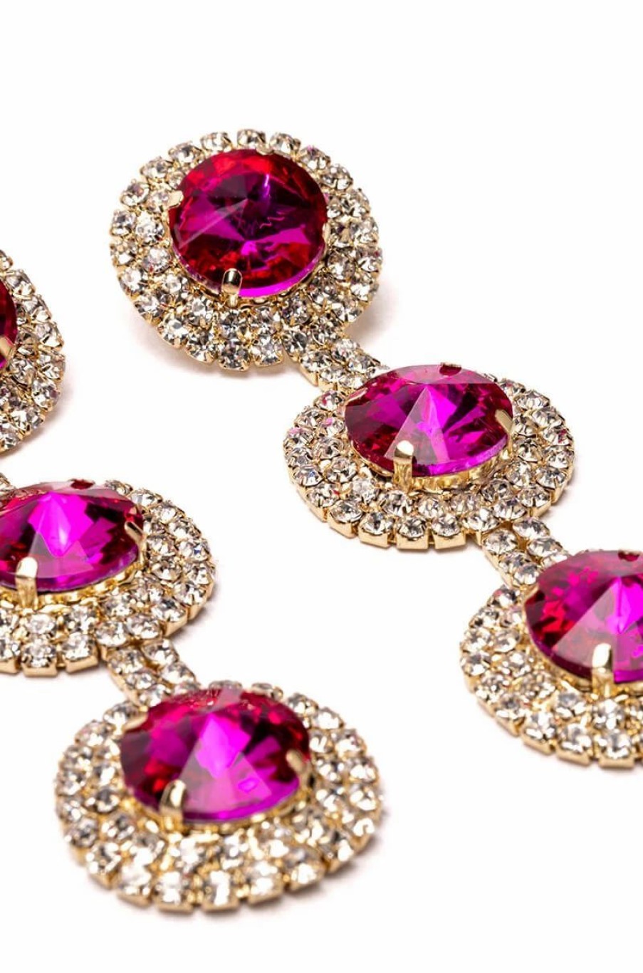 Jewelry * | Class Act Gem Drop Earrings Pink