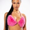 Crop Tops & Bralettes * | Such A Doll Faux Fur Bralette Pink