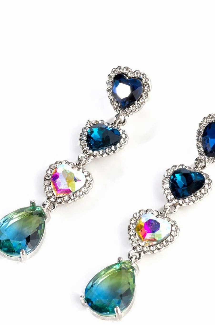 Jewelry * | Love Dont Cost A Thing Rhinestone Drop Earrings Blue