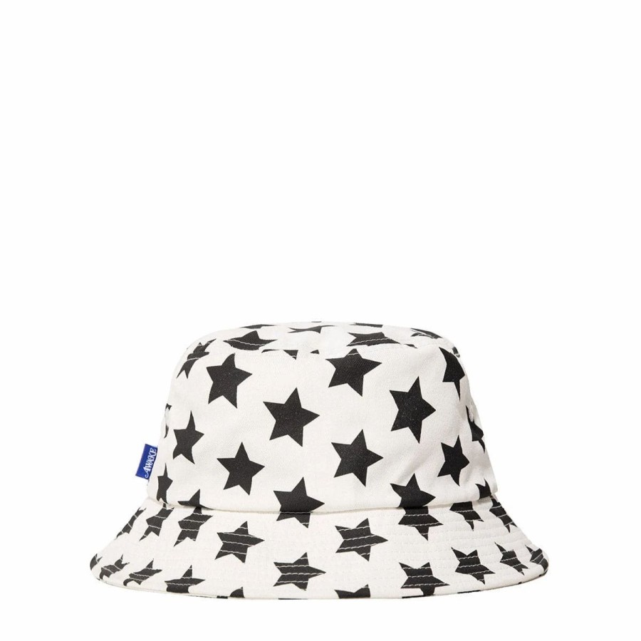 Headwear * | Awake Ny Star Printed Bucket Hat Ivory/Black