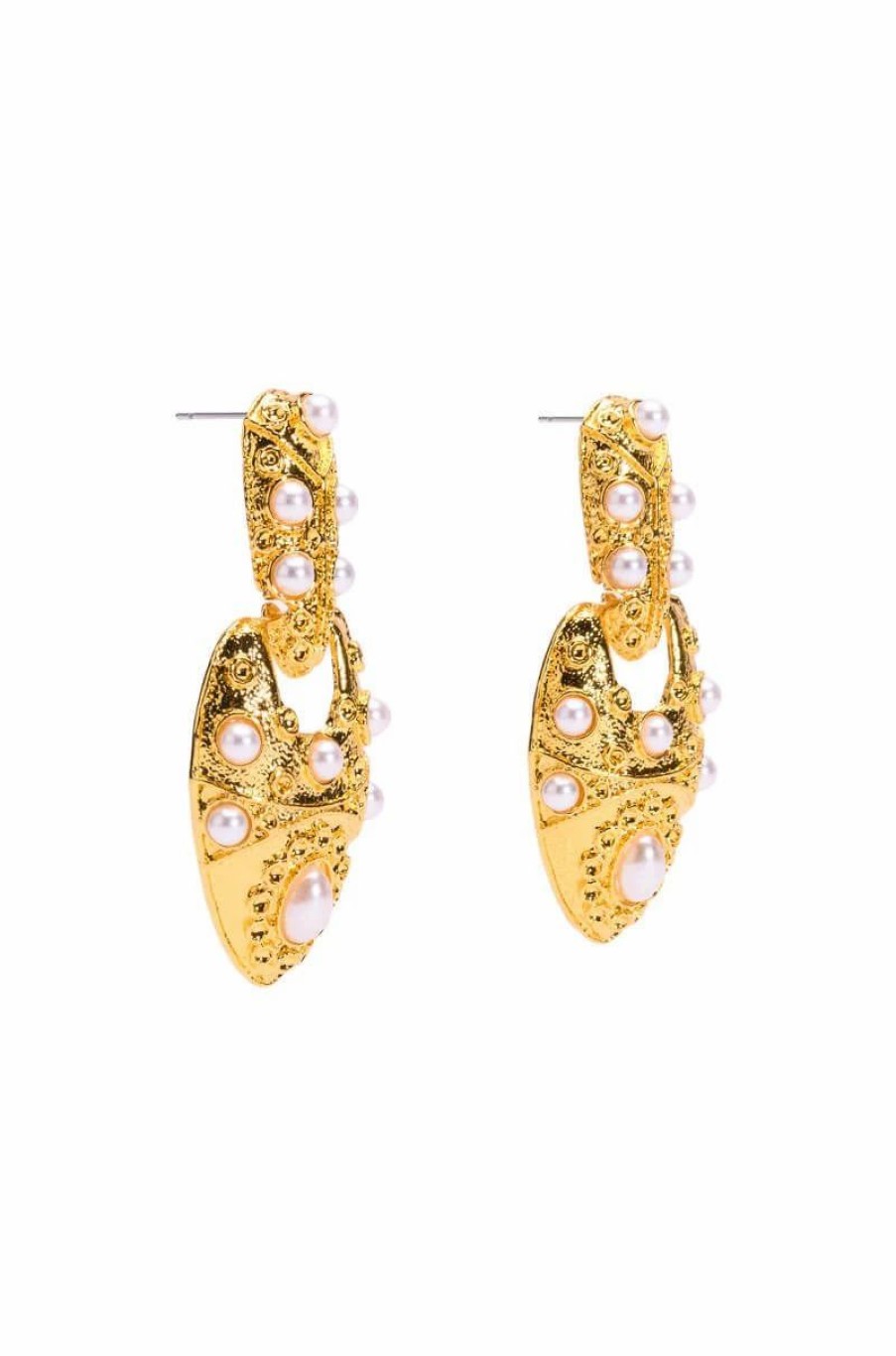 Jewelry * | Rodin Pearl Embellished Drop Earrings Gold