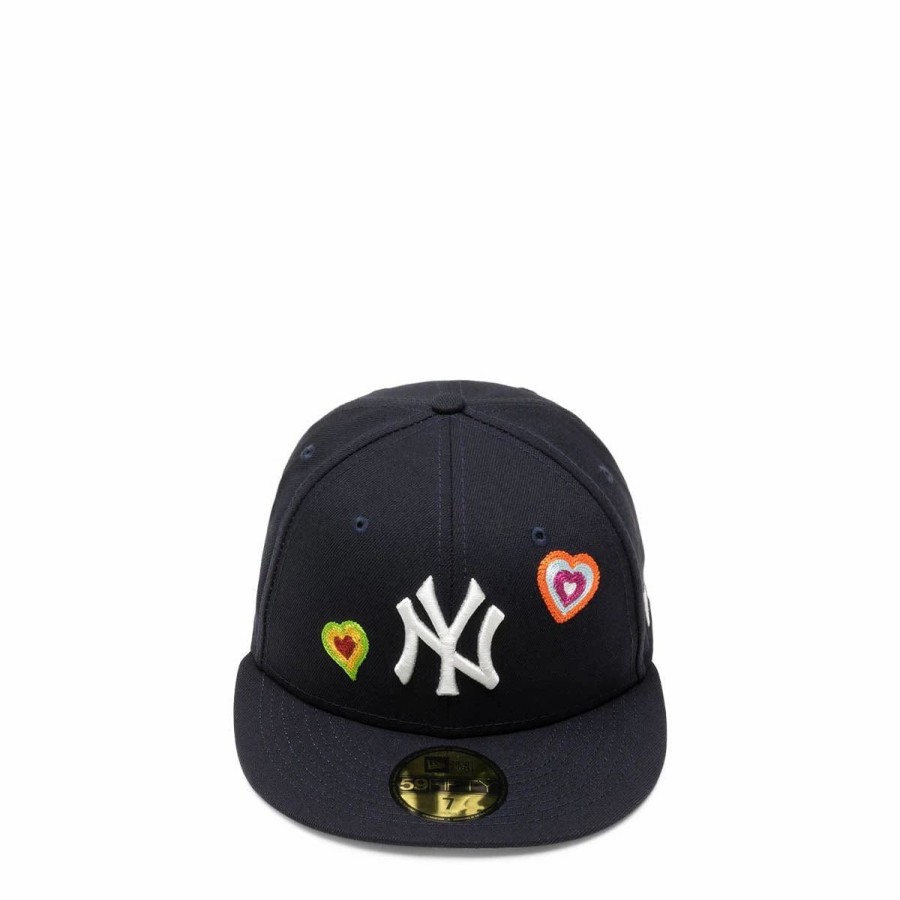 Headwear * | New Era 59Fifty Ny Yankees Chain Stitch Heart Fitted Cap Navy