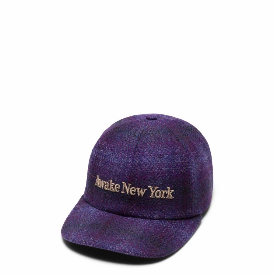 Headwear * | Awake Ny Harris Tweed 6-Panel Hat Purple Multi