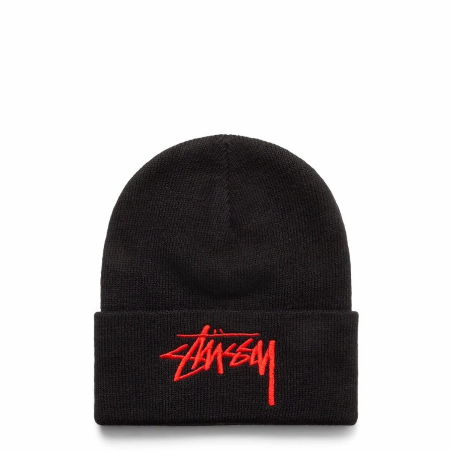 Headwear * | Stussy Big Stock Cuff Beanie Black