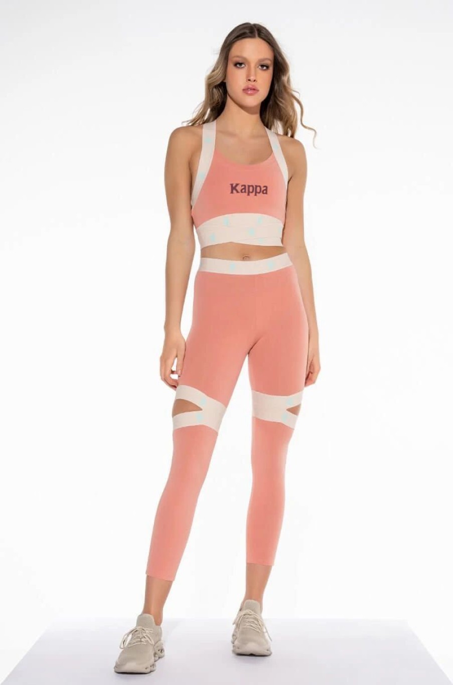 Crop Tops & Bralettes * | Kappa Cut Out Printed Band Sports Bra Pink Multi