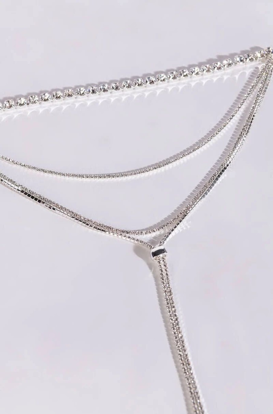 Jewelry * | Cece Icy Lariat Choker Silver