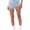 Denim * | Opposite Direction High Waisted Denim Shorts Light Blue Denim