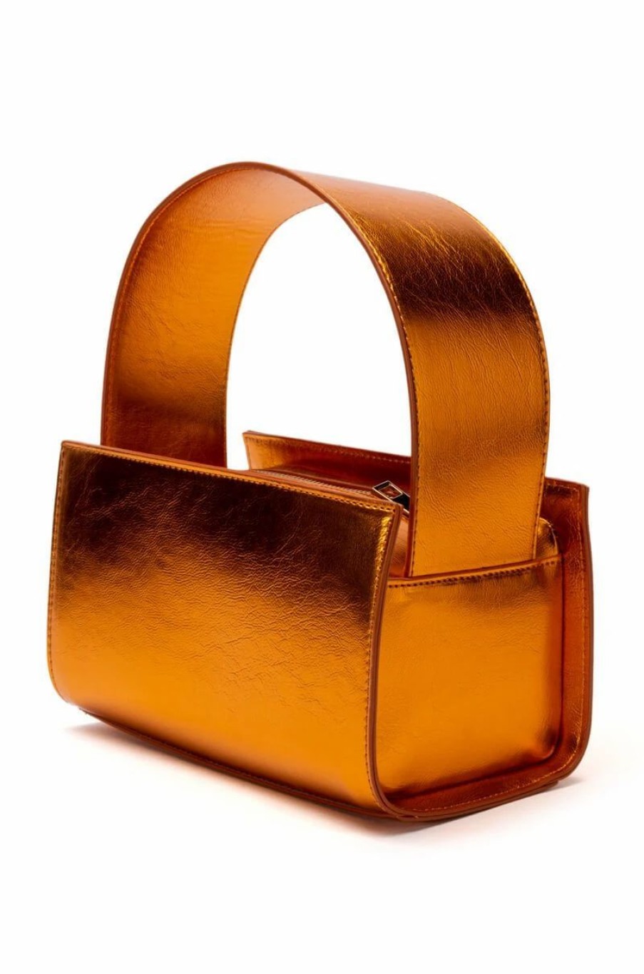 Handbags, Clutches & Wallets * | Cheerful Metallic Bag In Orange