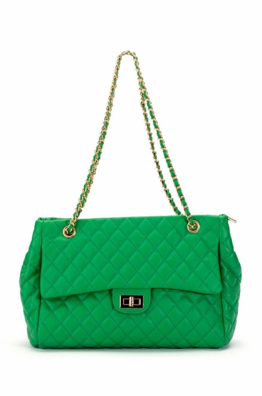 Handbags, Clutches & Wallets * | Four Leaf Clover Quilted Purse Green