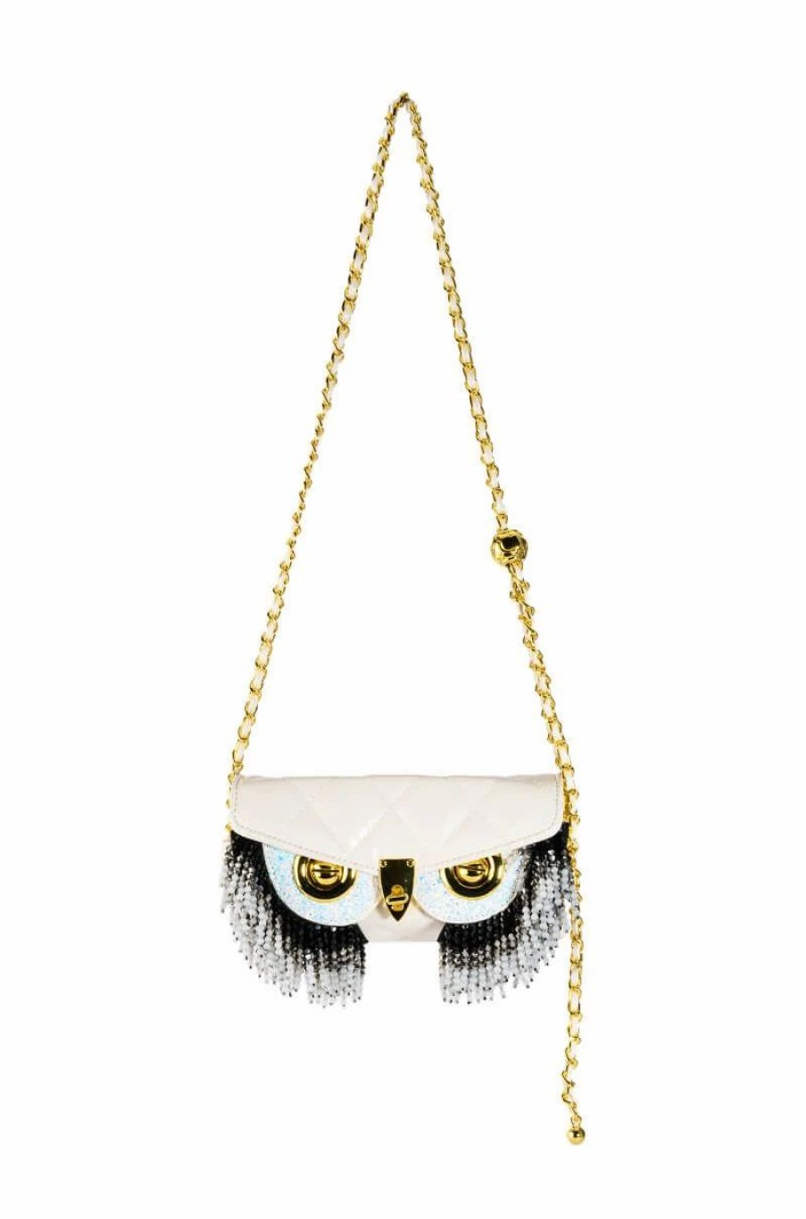 Handbags, Clutches & Wallets * | Word To The Wise Embellished Crossbody Bag White Multi