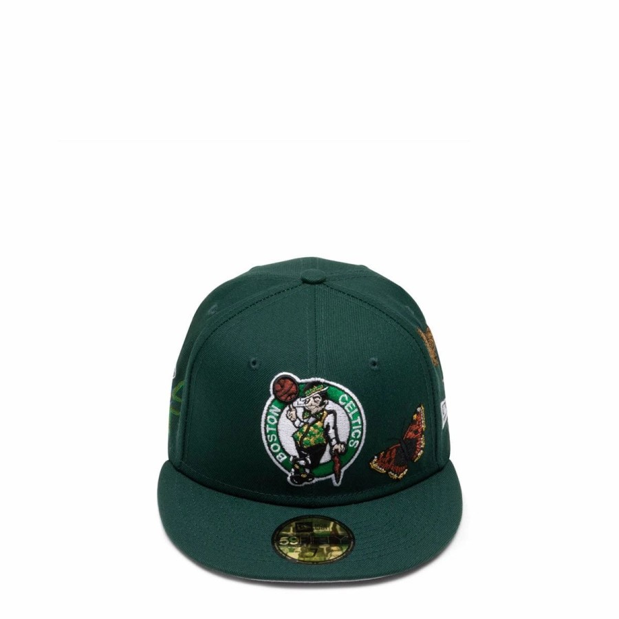 Headwear * | New Era 59Fifty Boston Celtics Felt Fitted Cap Dark Green