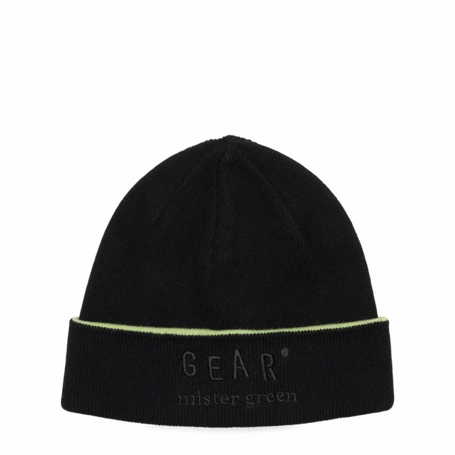 Headwear * | Mister Green Cashmere Gear Beanie Black/Olive