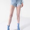 Denim * | Flex-Fit High Waisted Super Stretchy Denim Shorts Light Blue Denim