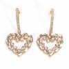 Jewelry * | Piece Of My Heart Rhinestone Drop Earrings Gold