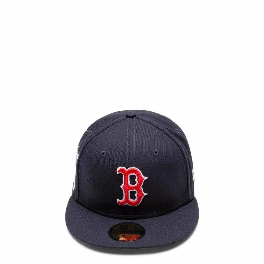 Headwear * | New Era 59Fifty Boston Red Sox Icon Fitted Cap Navy