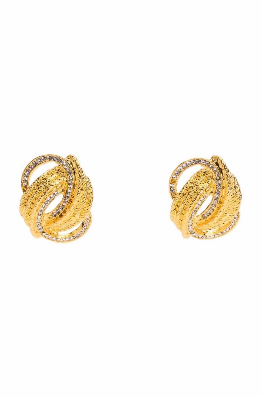 Jewelry * | Cest La Vie Embellished Oversized Studs Gold