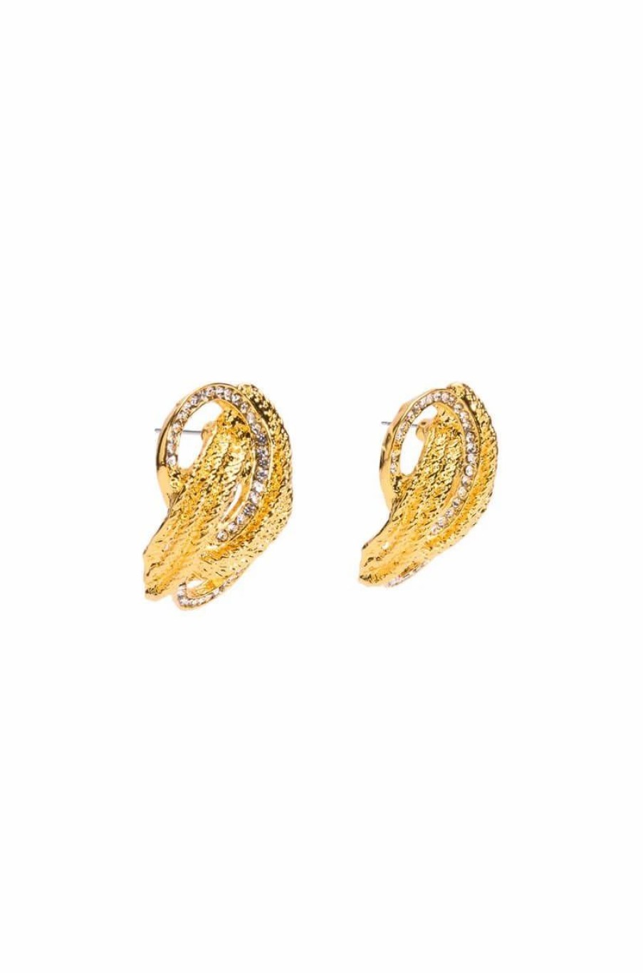 Jewelry * | Cest La Vie Embellished Oversized Studs Gold