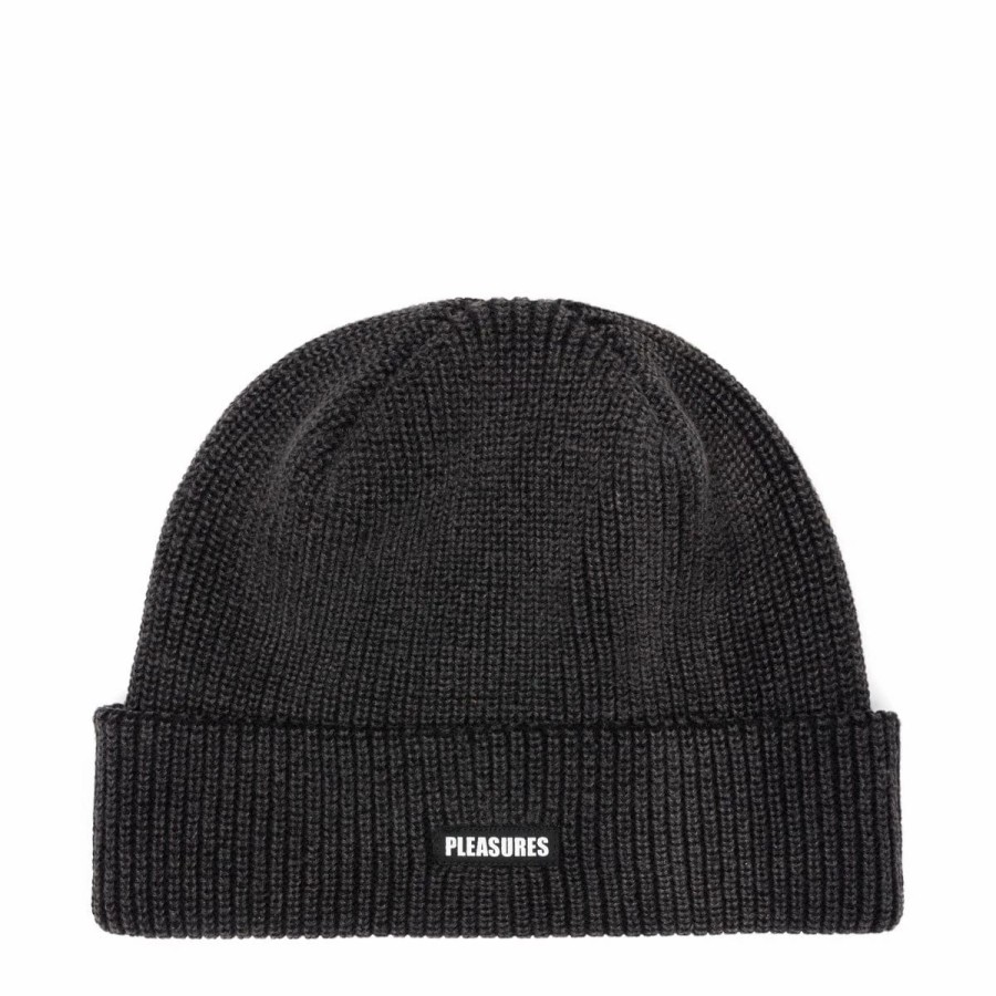 Headwear * | Pleasures Impact Logo Beanie Black