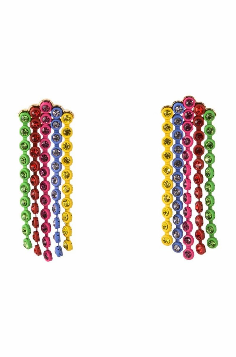 Jewelry * | Rainbow Road Rhinestone Chandelier Earrings Multi