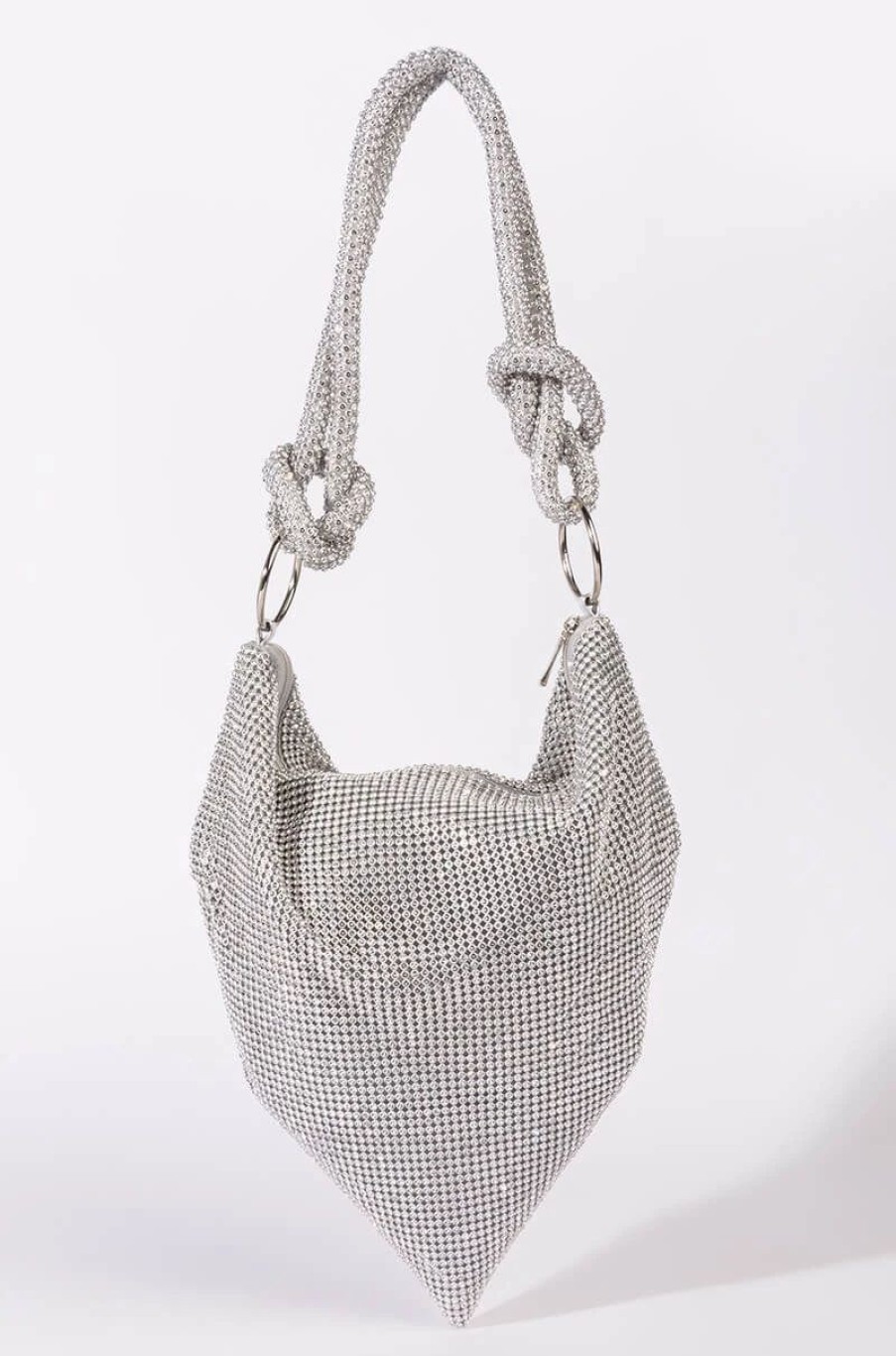 Handbags, Clutches & Wallets * | Handkerchief Bling Bag Silver