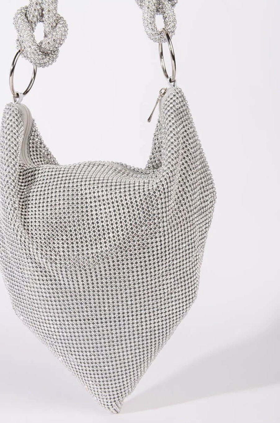 Handbags, Clutches & Wallets * | Handkerchief Bling Bag Silver